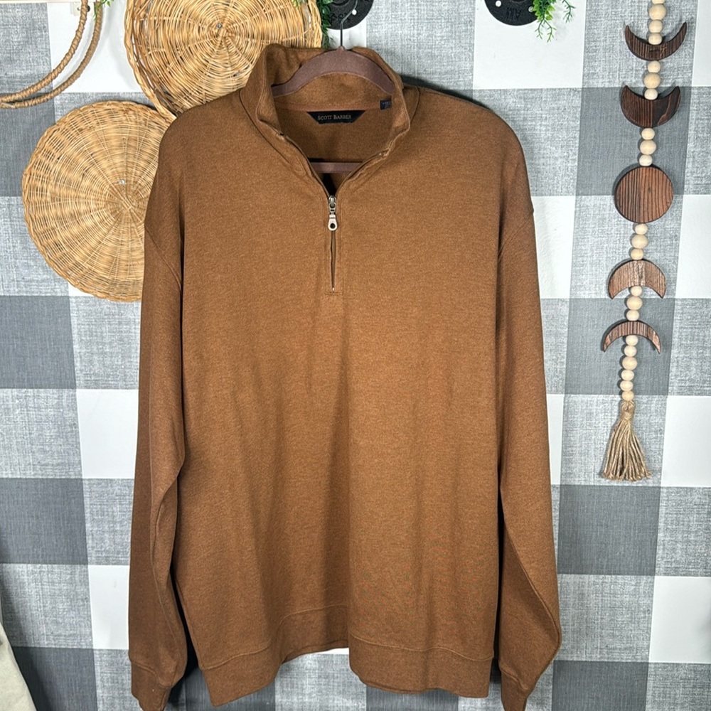 Scott Barber Long Sleeve Quarter zip Pima Cotton